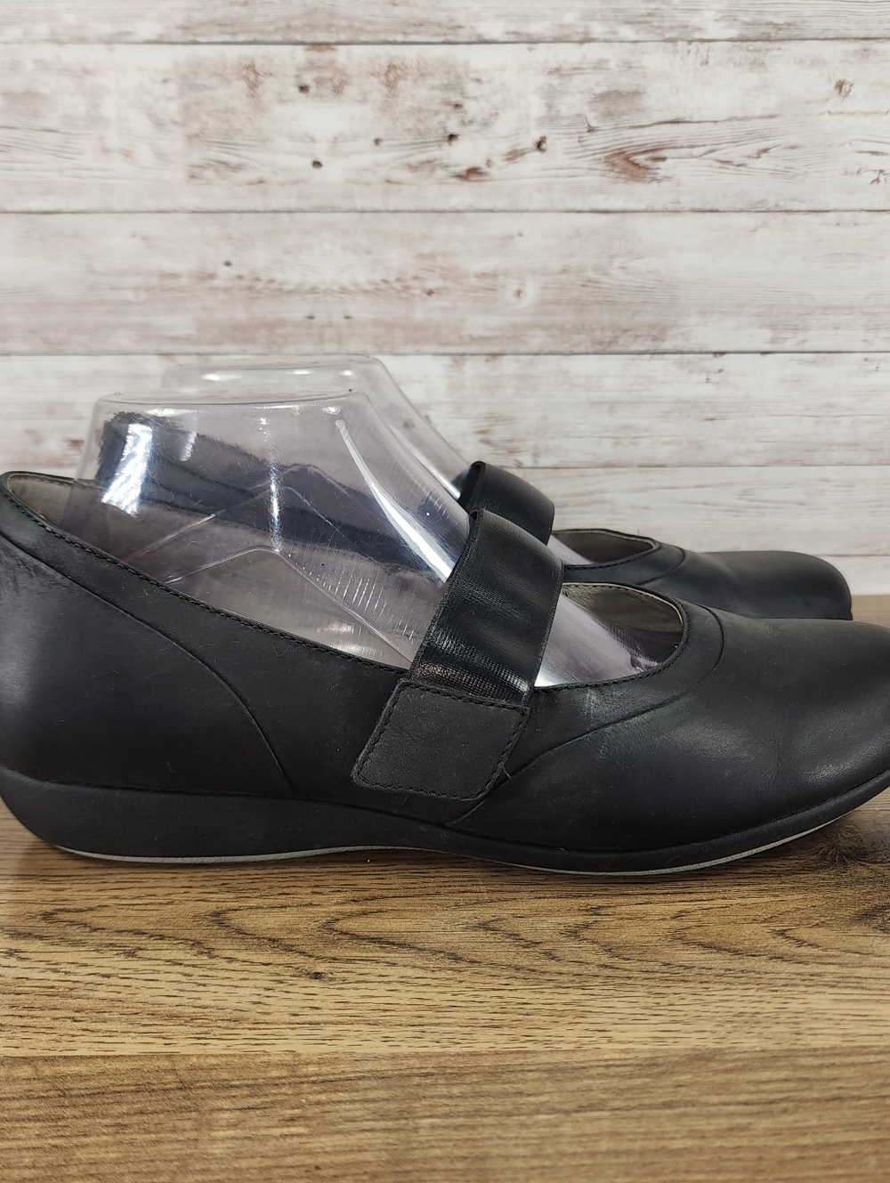 Dansko Womens Kendra Black Mary Jane Wedge Sandals Milled Nubuck 41 US 11-11.5